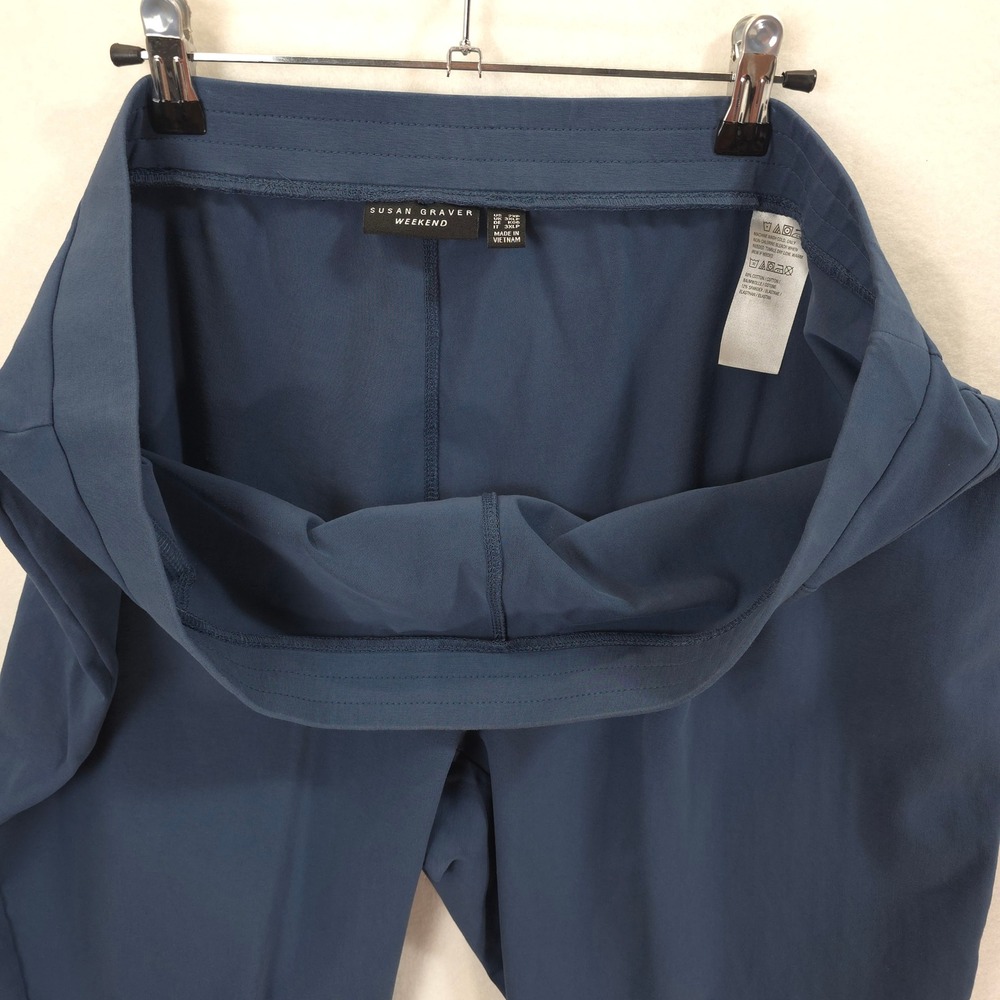 Susan Graver Weekend Crop Pants Pull On Blue Women 2XP Casual Chic Office Travel - Picture 5 of 7